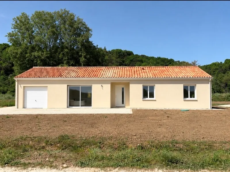 Maison neuve de plain-pied avec garage intégré