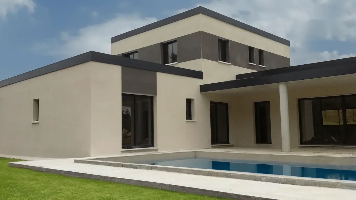 Réalisation maison toit plat contemporain